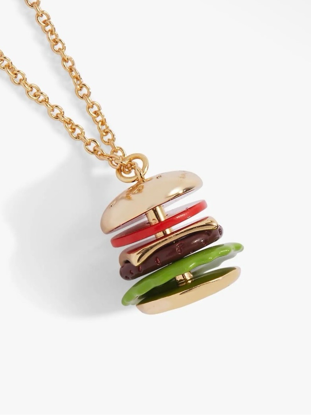 Alex and Ani Bun in a Million Hamburger Pendant Necklace Gold NWT